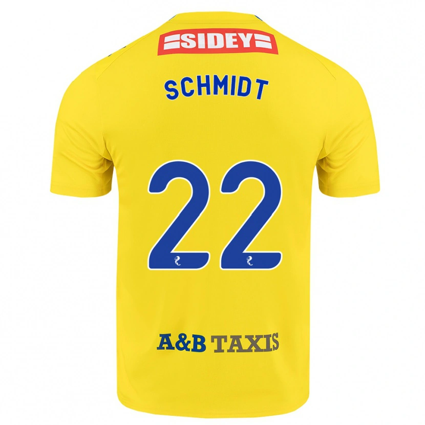 Danxen Męski Danny Schmidt #22 Żółty Niebieski Czarny Wyjazdowa Koszulka 2026/27 Koszulki Klubowe