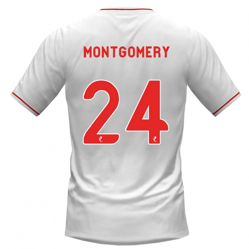 Danxen Kobiety Adam Montgomery #24 Biały Czerwony Wyjazdowa Koszulka 2026/27 Koszulki Klubowe