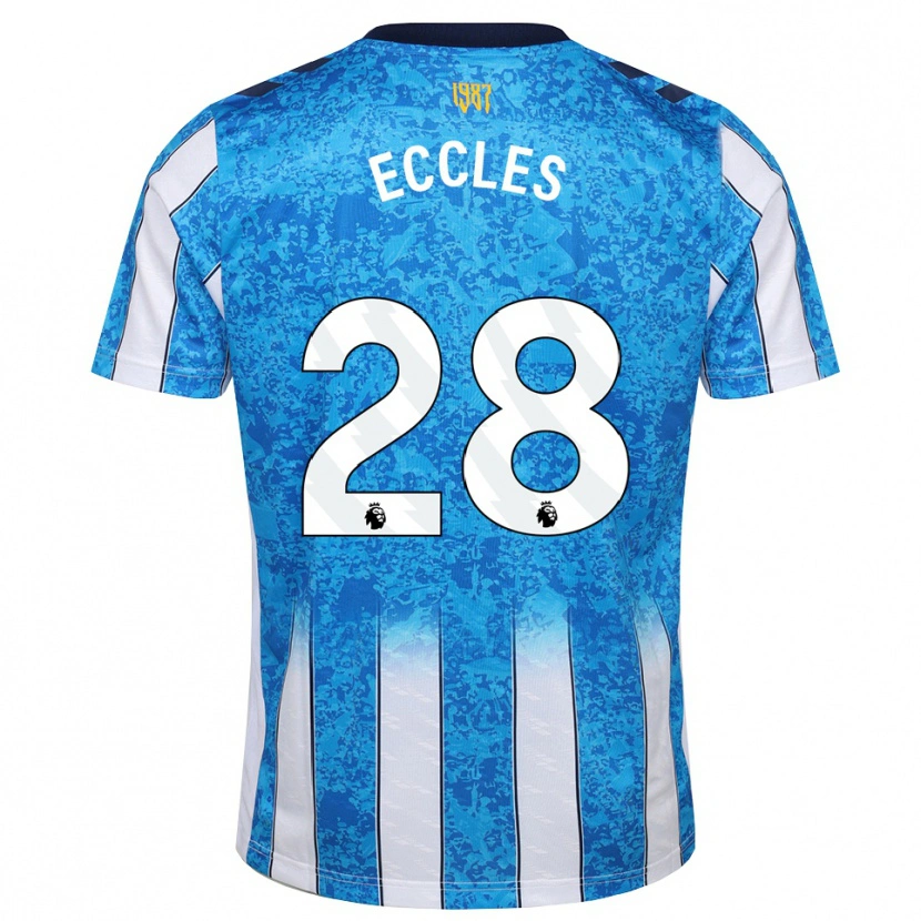 Danxen Kobiety Josh Eccles #28 Biały Niebieski Pomarańczowy Domowa Koszulka 2026/27 Koszulki Klubowe