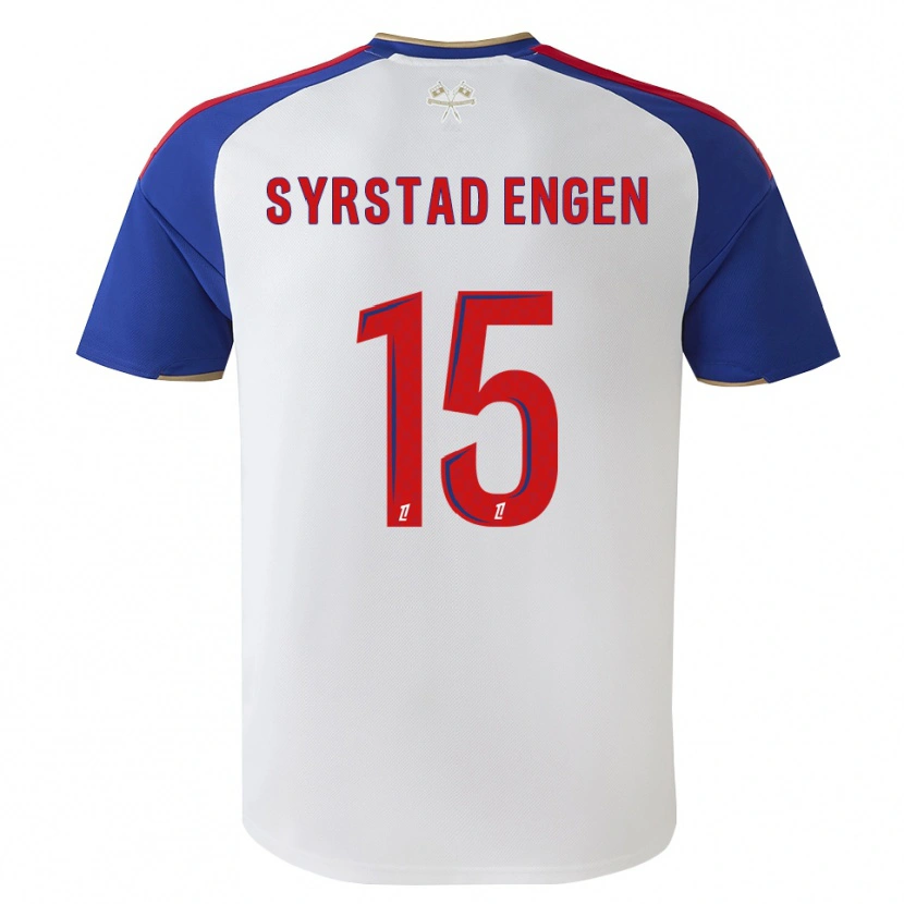 Danxen Kobiety Ingrid Syrstad Engen #15 Królewski Niebieski Czerwony Biały Domowa Koszulka 2026/27 Koszulki Klubowe