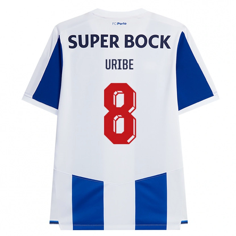 Danxen Kobiety Mateus Uribe #8 Niebieski Biały Czerwony Domowa Koszulka 2026/27 Koszulki Klubowe