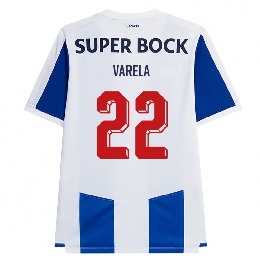 Danxen Kobiety Alan Varela #22 Niebieski Biały Czerwony Domowa Koszulka 2026/27 Koszulki Klubowe