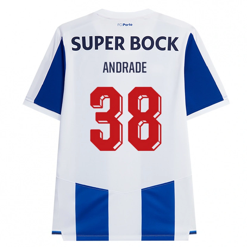 Danxen Kobiety Fernando Andrade #38 Niebieski Biały Czerwony Domowa Koszulka 2026/27 Koszulki Klubowe