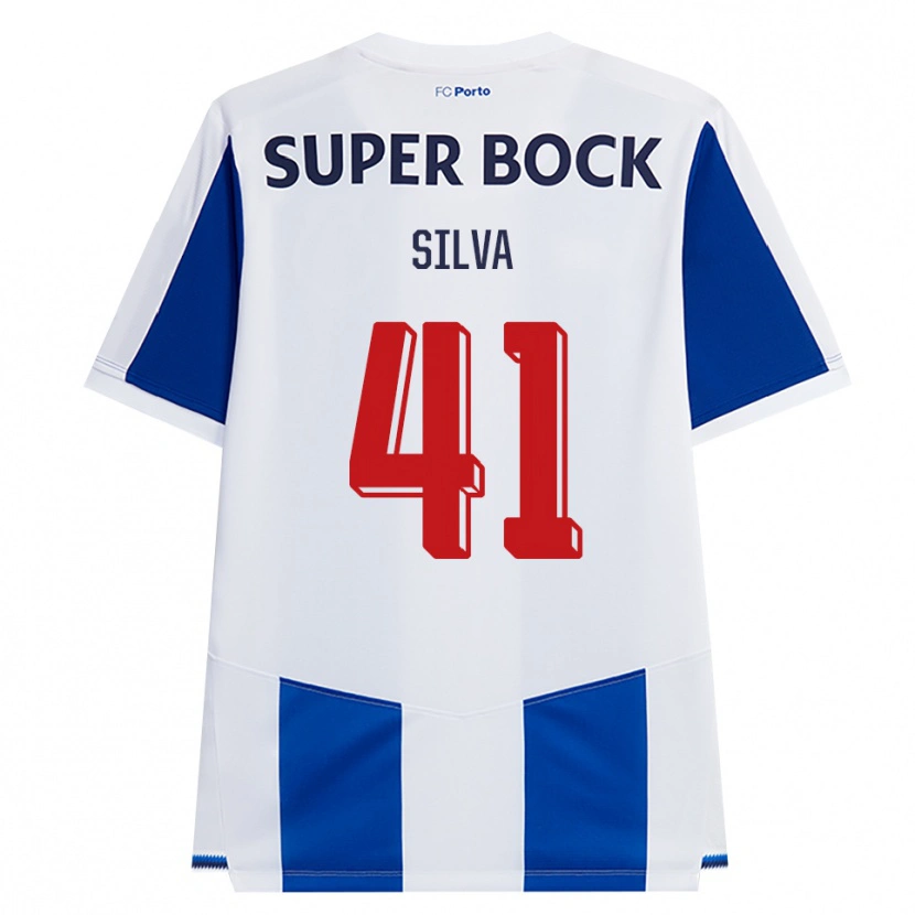 Danxen Kobiety Gonçalo Silva #41 Niebieski Biały Czerwony Domowa Koszulka 2026/27 Koszulki Klubowe