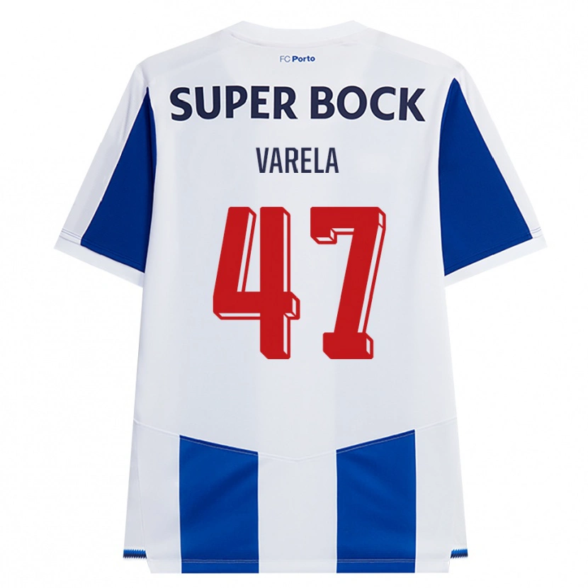 Danxen Kobiety Cardoso Varela #47 Niebieski Biały Czerwony Domowa Koszulka 2026/27 Koszulki Klubowe