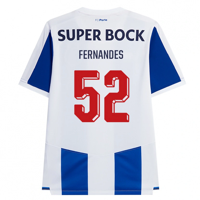 Danxen Kobiety Martim Fernandes #52 Niebieski Biały Czerwony Domowa Koszulka 2026/27 Koszulki Klubowe