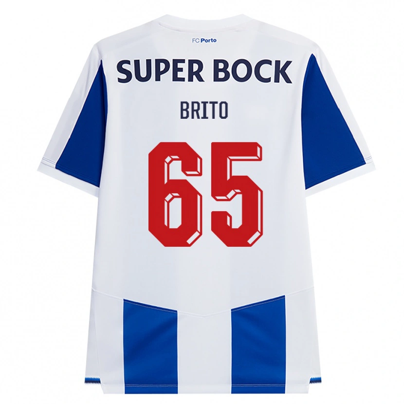 Danxen Kobiety João Brito #65 Niebieski Biały Czerwony Domowa Koszulka 2026/27 Koszulki Klubowe