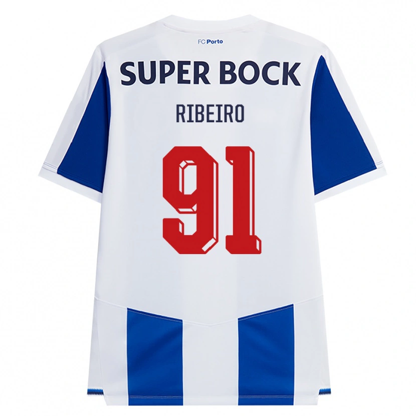 Danxen Kobiety Gonçalo Ribeiro #91 Niebieski Biały Czerwony Domowa Koszulka 2026/27 Koszulki Klubowe