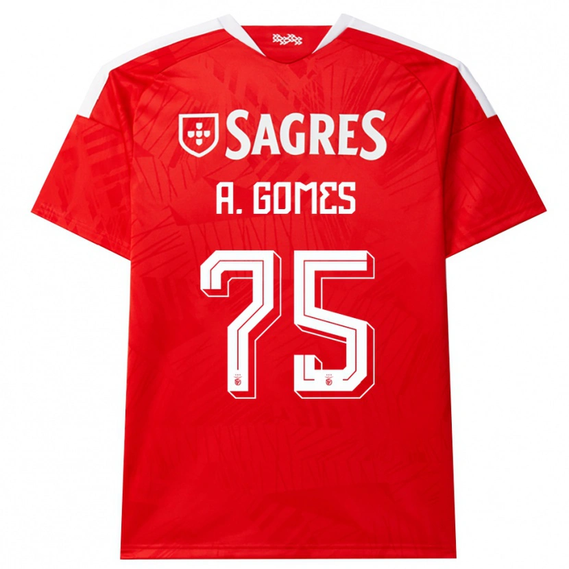 Danxen Kobiety André Gomes #75 Czerwony Biały Żółty Domowa Koszulka 2026/27 Koszulki Klubowe