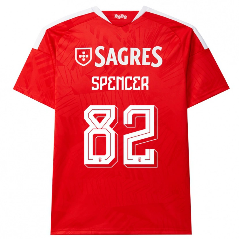 Danxen Kobiety Diogo Spencer #82 Czerwony Biały Żółty Domowa Koszulka 2026/27 Koszulki Klubowe