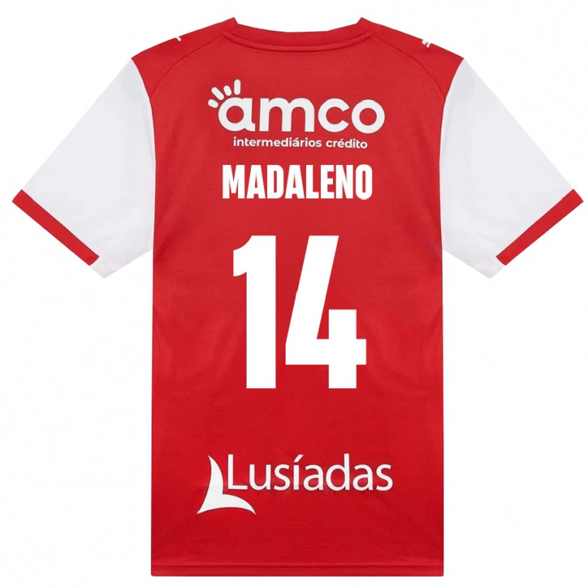 Danxen Kobiety Diogo Madaleno #14 Biały Czerwony Czarny Domowa Koszulka 2026/27 Koszulki Klubowe