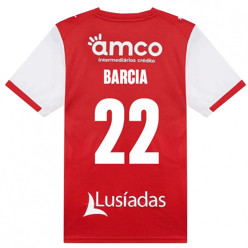 Danxen Kobiety Sergio Barcia #22 Biały Czerwony Czarny Domowa Koszulka 2026/27 Koszulki Klubowe