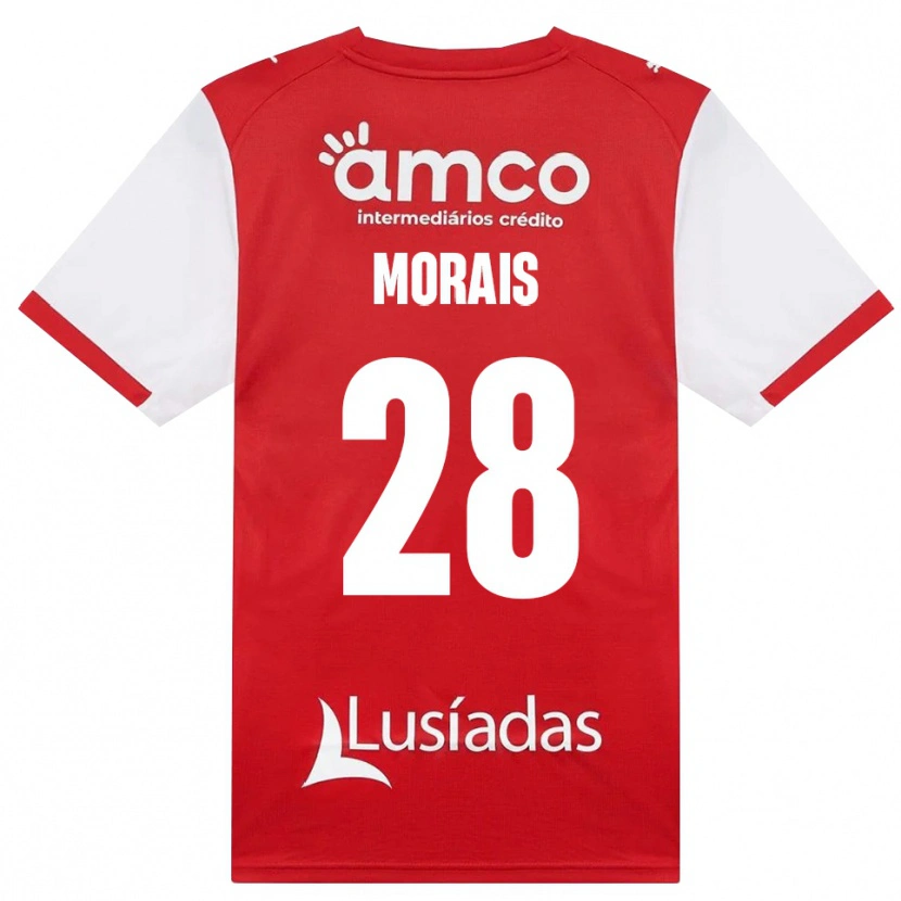 Danxen Kobiety Patrícia Morais #28 Biały Czerwony Czarny Domowa Koszulka 2026/27 Koszulki Klubowe