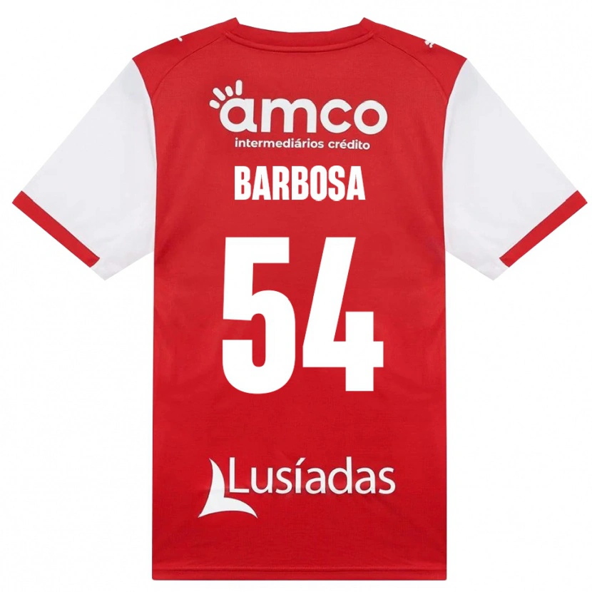 Danxen Kobiety Gui Barbosa #54 Biały Czerwony Czarny Domowa Koszulka 2026/27 Koszulki Klubowe