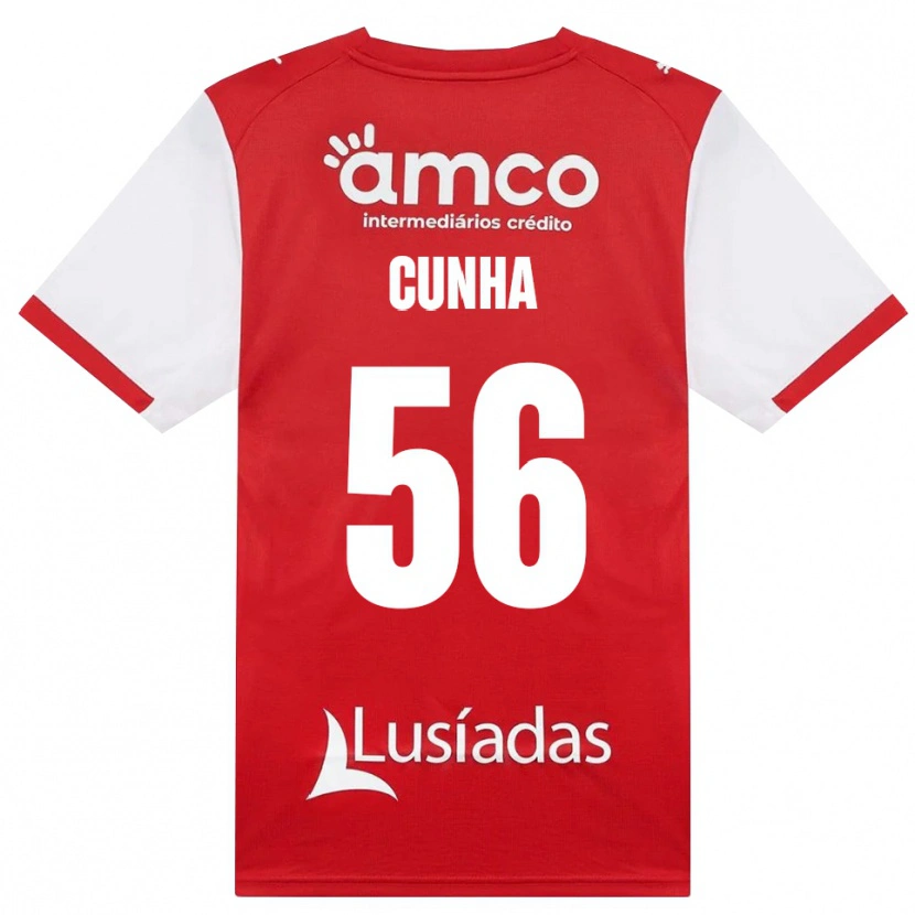 Danxen Kobiety Romário Cunha #56 Biały Czerwony Czarny Domowa Koszulka 2026/27 Koszulki Klubowe
