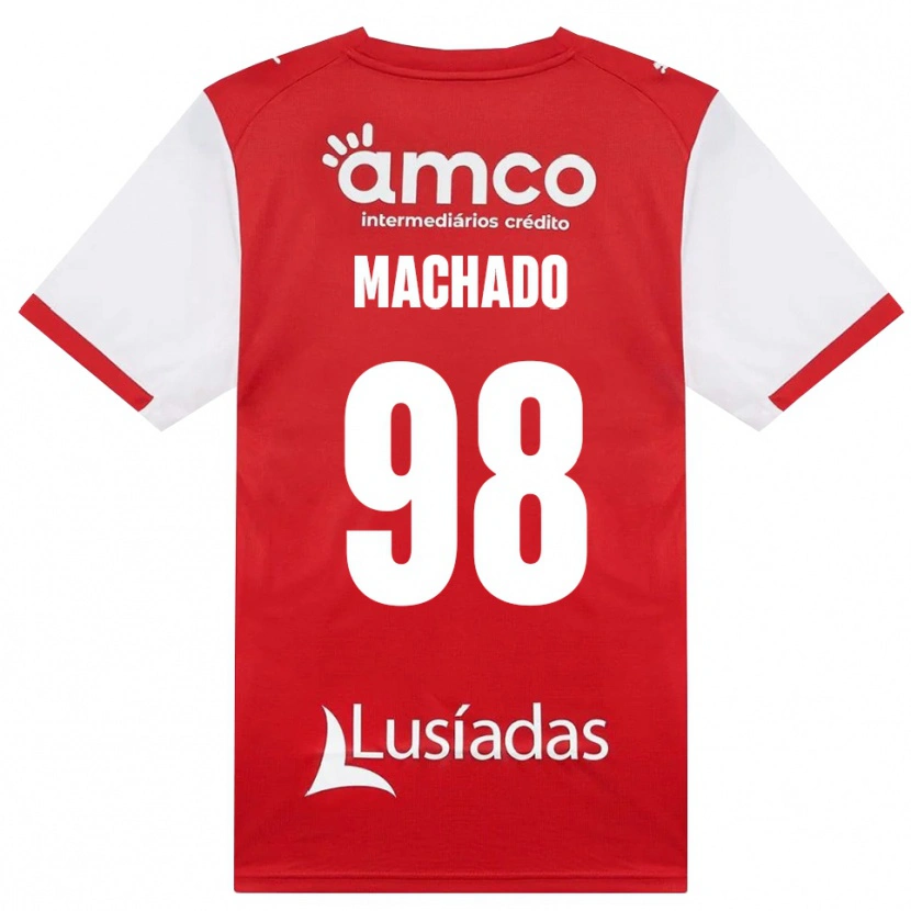 Danxen Kobiety Gonçalo Machado #98 Biały Czerwony Czarny Domowa Koszulka 2026/27 Koszulki Klubowe