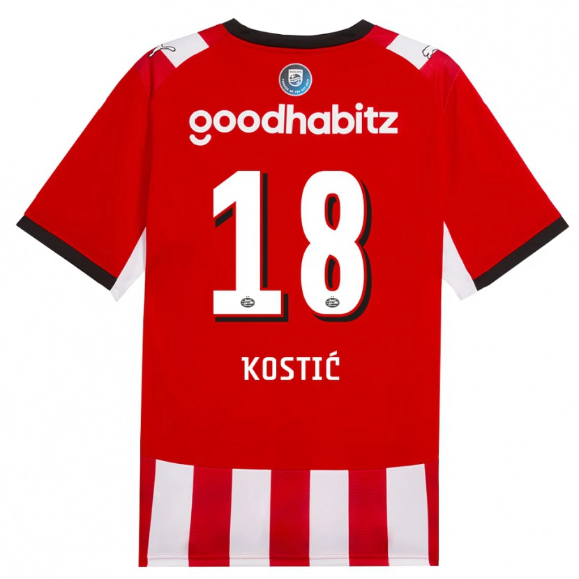 Danxen Kobiety Filip Kostic #18 Czerwony Biały Czarny Domowa Koszulka 2026/27 Koszulki Klubowe