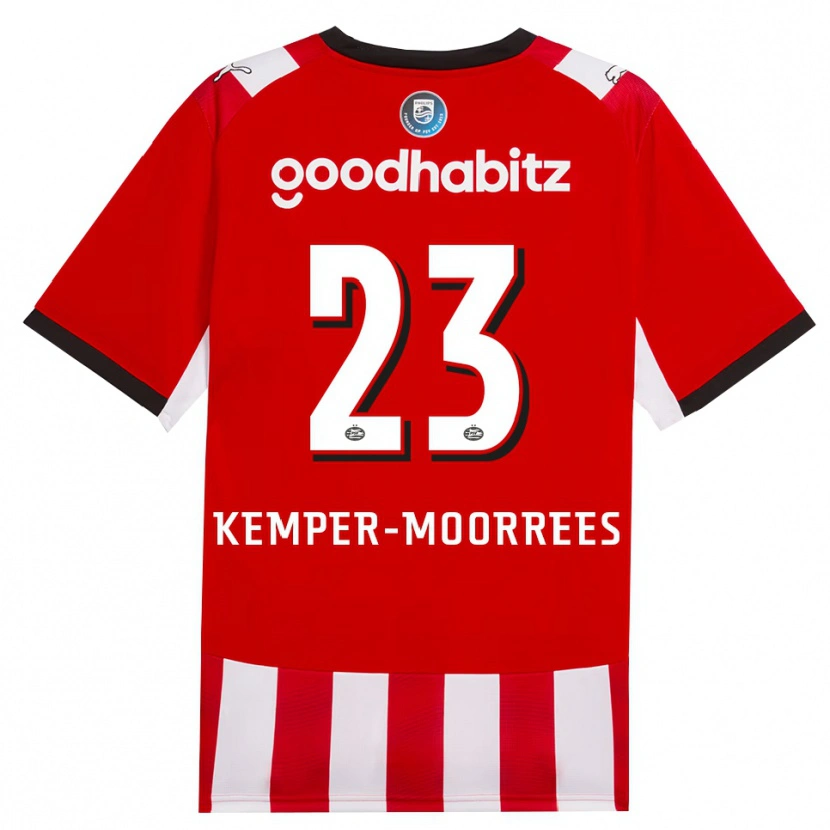 Danxen Kobiety Myrthe Kemper-Moorrees #23 Czerwony Biały Czarny Domowa Koszulka 2026/27 Koszulki Klubowe