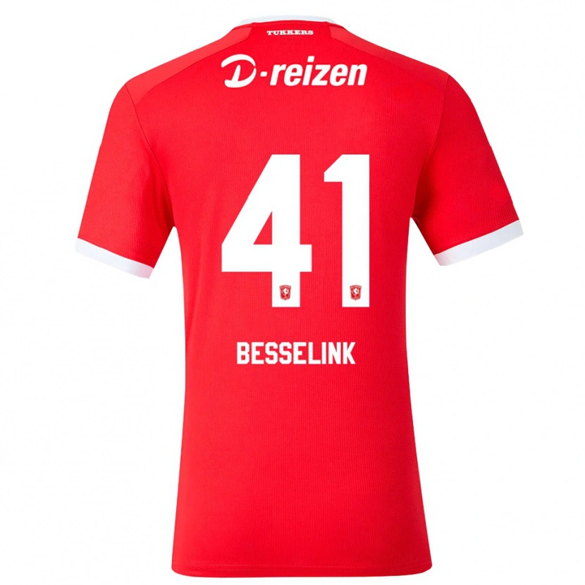 Danxen Kobiety Gijs Besselink #41 Czerwony Biały Domowa Koszulka 2026/27 Koszulki Klubowe