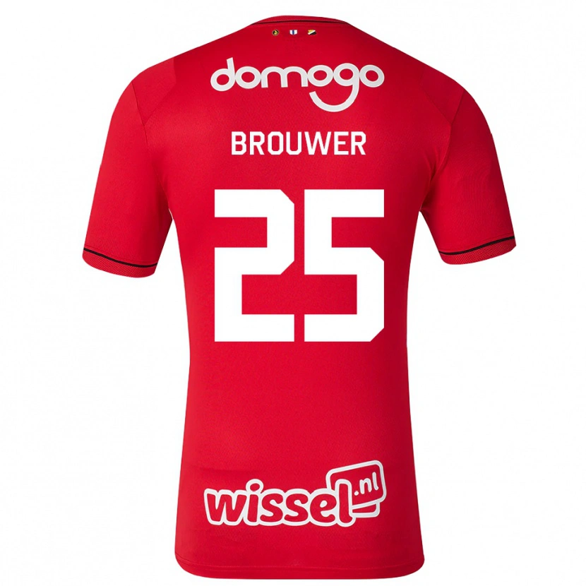 Danxen Kobiety Michael Brouwer #25 Czerwony Biały Czarny Domowa Koszulka 2026/27 Koszulki Klubowe