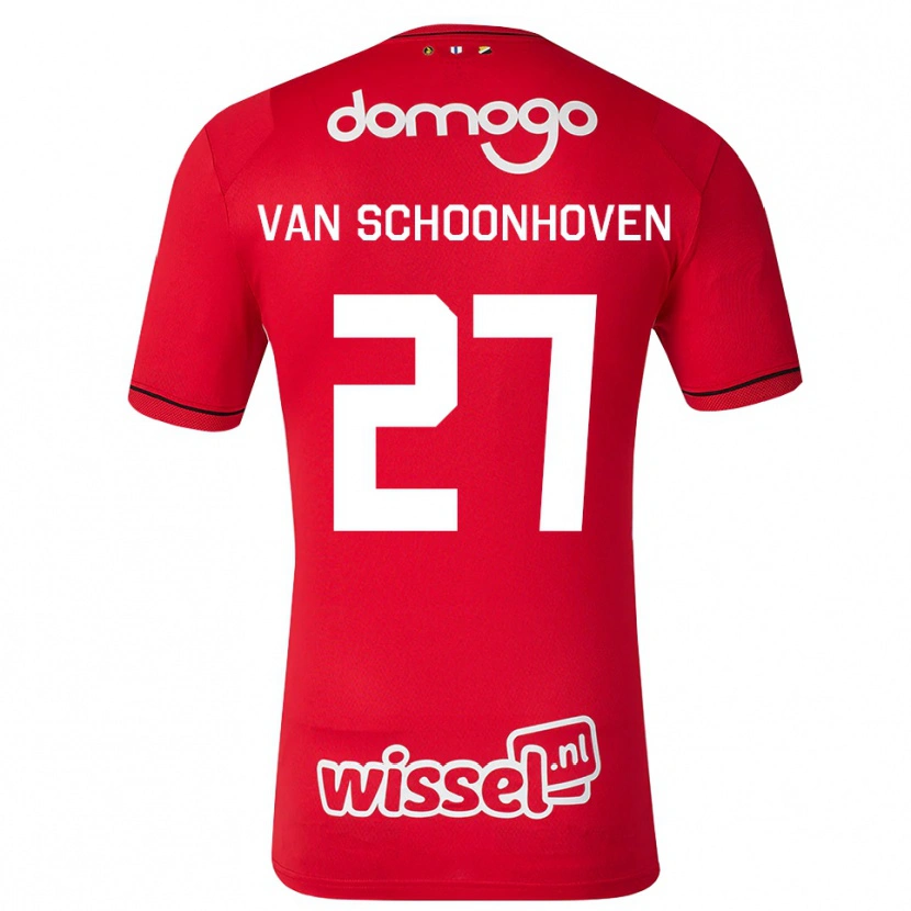 Danxen Kobiety Nurija Van Schoonhoven #27 Czerwony Biały Czarny Domowa Koszulka 2026/27 Koszulki Klubowe
