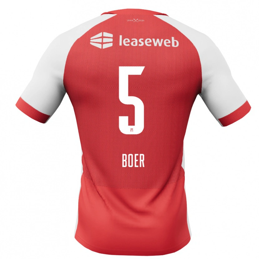 Danxen Kobiety Lars Boer #5 Czerwony Biały Czarny Domowa Koszulka 2026/27 Koszulki Klubowe
