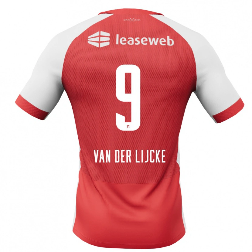 Danxen Kobiety Donny Van Der Lijcke #9 Czerwony Biały Czarny Domowa Koszulka 2026/27 Koszulki Klubowe