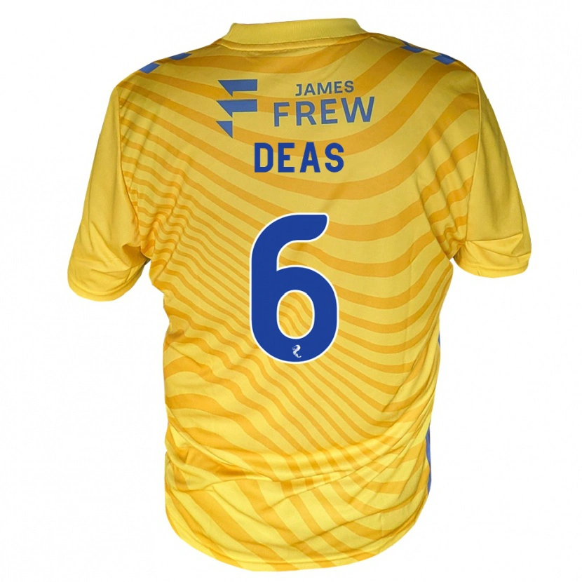 Danxen Kobiety Robbie Deas #6 Królewski Niebieski Żółty Wyjazdowa Koszulka 2026/27 Koszulki Klubowe