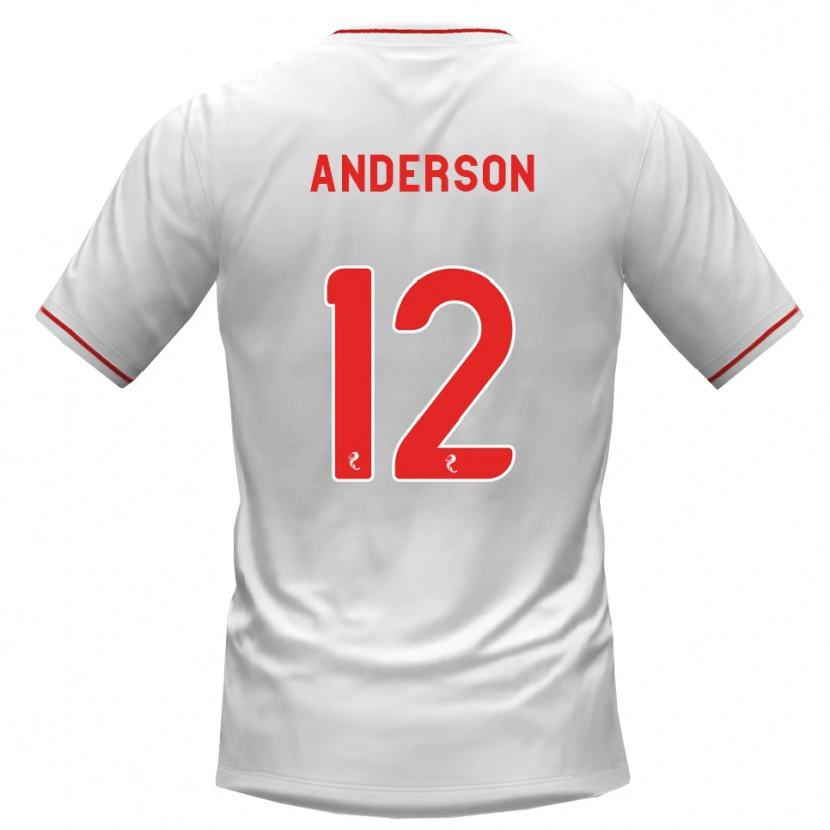 Danxen Kobiety Rhys Anderson #12 Biały Czerwony Wyjazdowa Koszulka 2026/27 Koszulki Klubowe