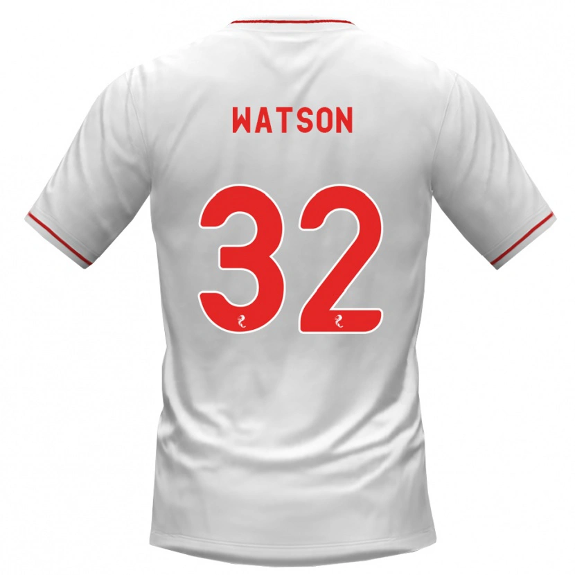 Danxen Kobiety Ashley Watson #32 Biały Czerwony Wyjazdowa Koszulka 2026/27 Koszulki Klubowe