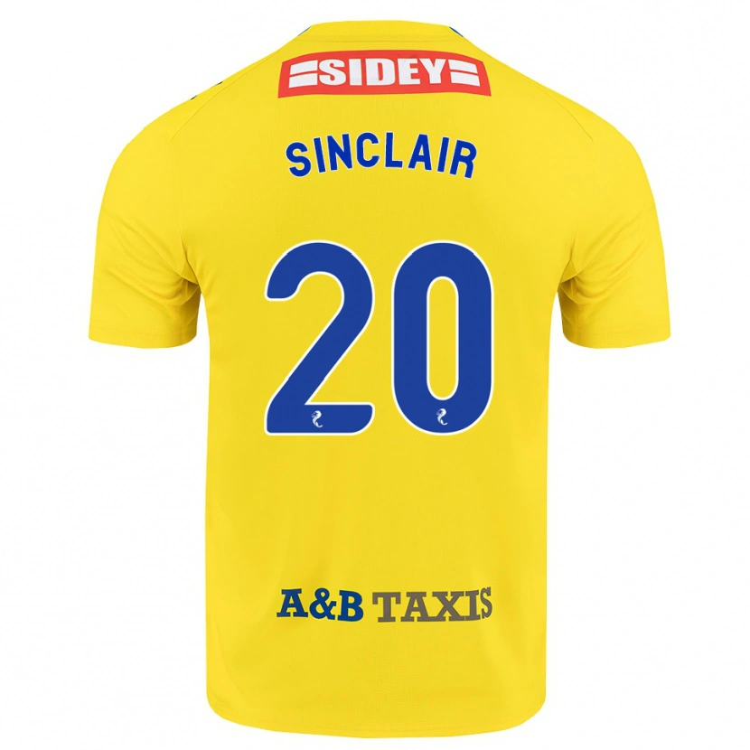 Danxen Kobiety Ross Sinclair #20 Żółty Niebieski Czarny Wyjazdowa Koszulka 2026/27 Koszulki Klubowe