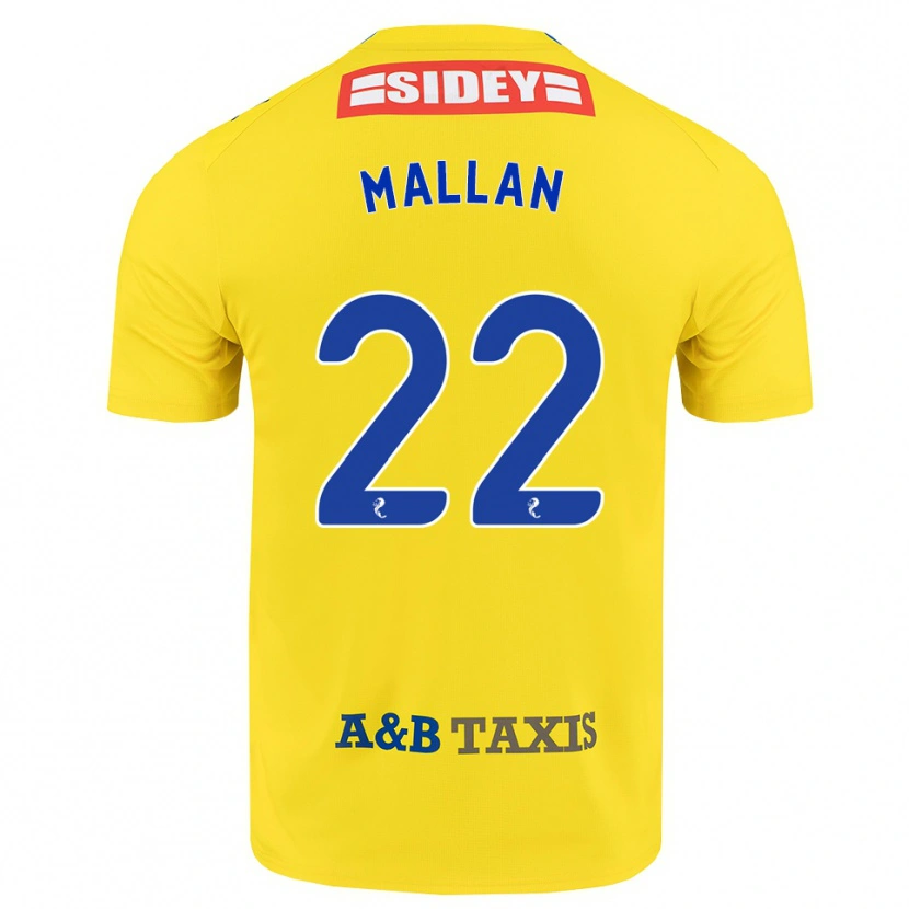 Danxen Kobiety Stevie Mallan #22 Żółty Niebieski Czarny Wyjazdowa Koszulka 2026/27 Koszulki Klubowe