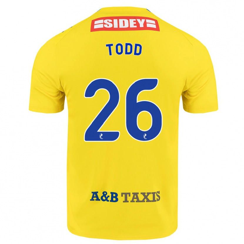 Danxen Kobiety Matty Todd #26 Żółty Niebieski Czarny Wyjazdowa Koszulka 2026/27 Koszulki Klubowe