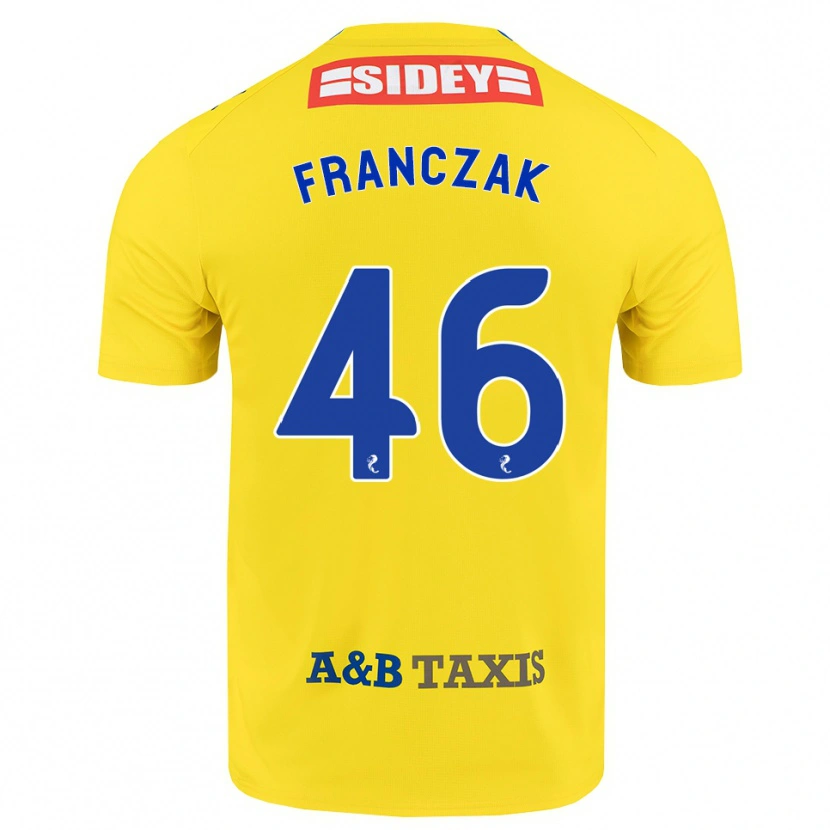 Danxen Kobiety Franciszek Franczak #46 Żółty Niebieski Czarny Wyjazdowa Koszulka 2026/27 Koszulki Klubowe