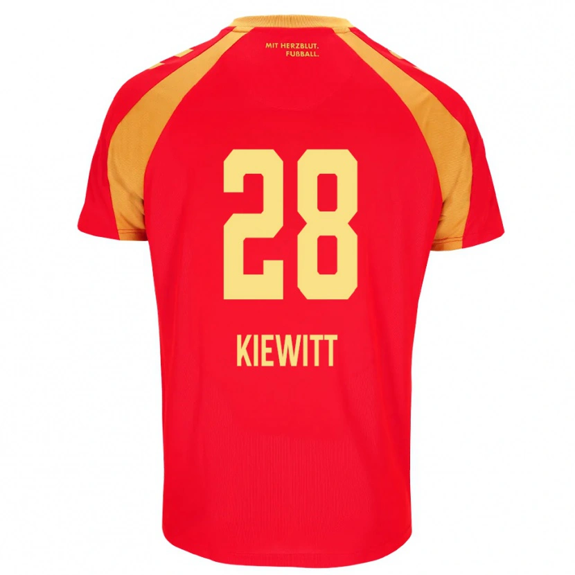 Danxen Kobiety Lucas Kiewitt #28 Czerwony Pomarańczowy Czarny Wyjazdowa Koszulka 2026/27 Koszulki Klubowe