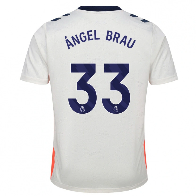 Danxen Kobiety Miguel Ángel Brau #33 Biały Pomarańczowy Niebieski Królewski Wyjazdowa Koszulka 2026/27 Koszulki Klubowe