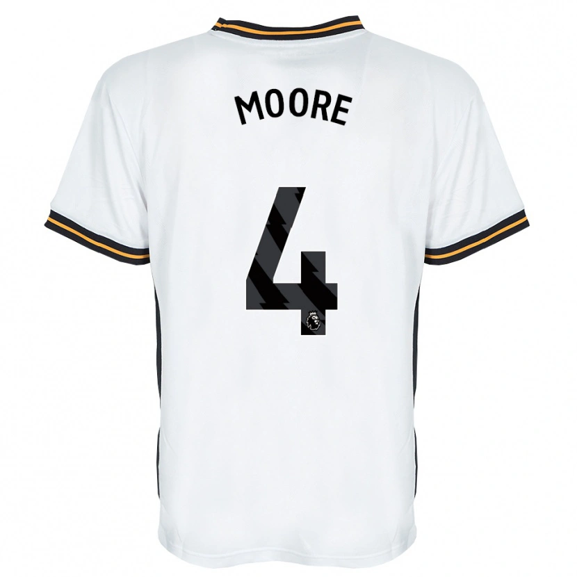Danxen Kobiety Bobby Moore #4 Biały Pomarańczowy Czarny Wyjazdowa Koszulka 2026/27 Koszulki Klubowe
