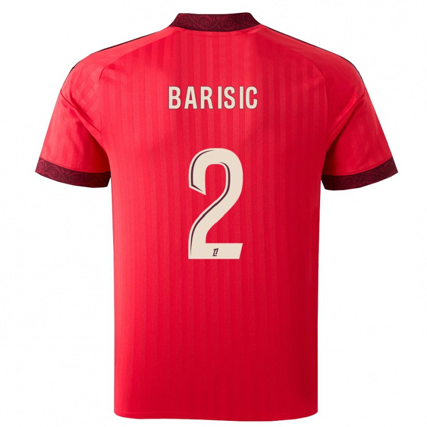 Danxen Kobiety Teo Barisic #2 Bordo Czerwony Biały Wyjazdowa Koszulka 2026/27 Koszulki Klubowe
