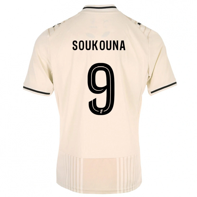 Danxen Kobiety Idrissa Soukouna #9 Stara Koronka Czarny Antyczny Biały Wyjazdowa Koszulka 2026/27 Koszulki Klubowe