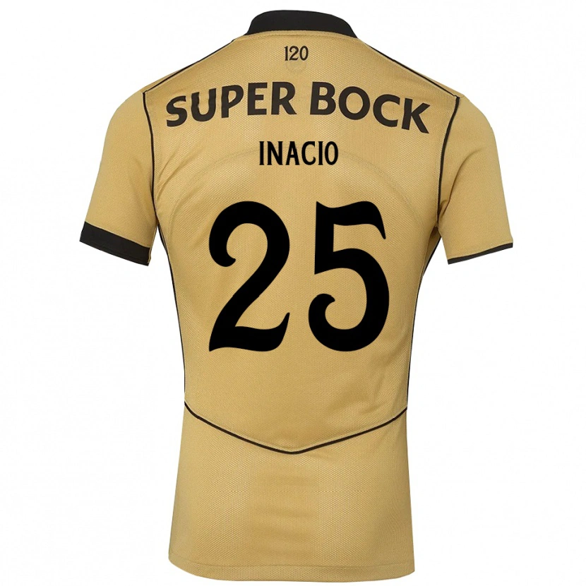 Danxen Kobiety Gonçalo Inácio #25 Goldenrod Czarny Wyjazdowa Koszulka 2026/27 Koszulki Klubowe