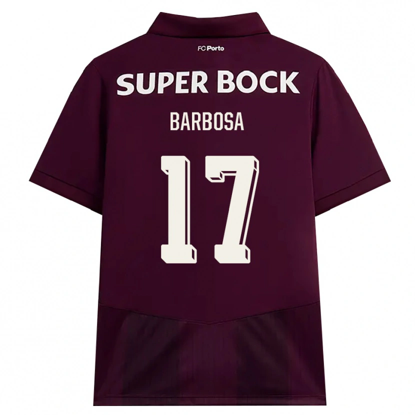 Danxen Kobiety Rúben Barbosa #17 Bordowy Biały Wyjazdowa Koszulka 2026/27 Koszulki Klubowe