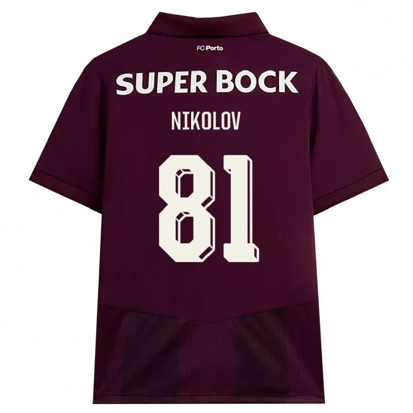 Danxen Kobiety Antoni Nikolov #81 Bordowy Biały Wyjazdowa Koszulka 2026/27 Koszulki Klubowe