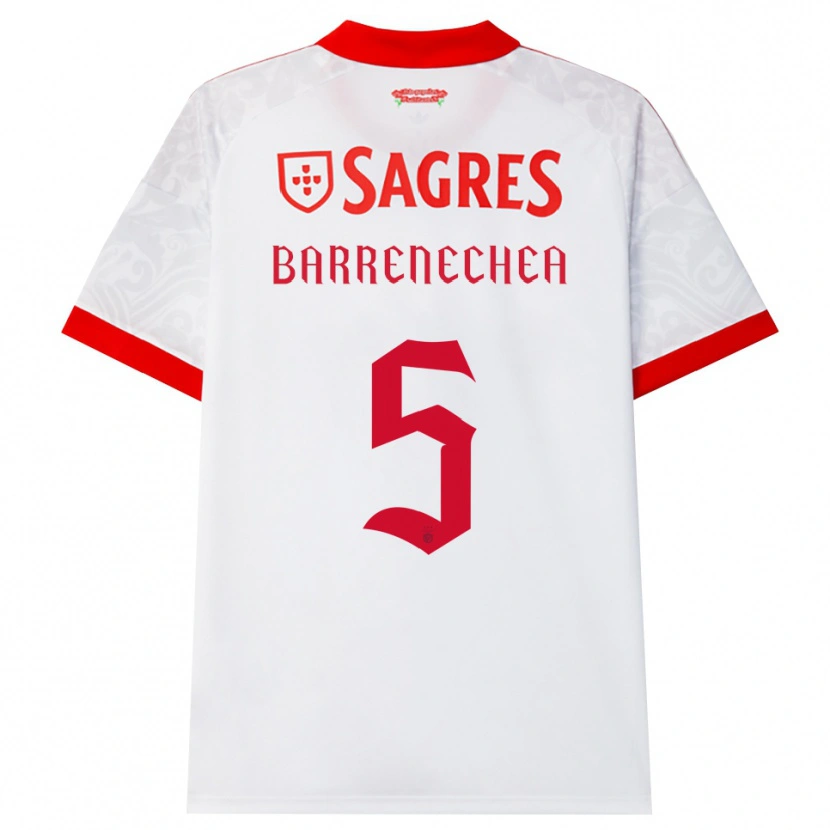 Danxen Kobiety Enzo Barrenechea #5 Biały Czerwony Żółty Wyjazdowa Koszulka 2026/27 Koszulki Klubowe