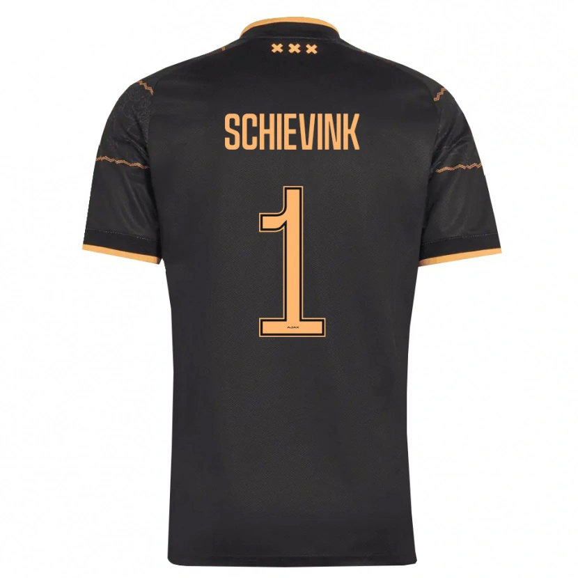 Danxen Kobiety Floris Schievink #1 Czarny Pomarańczowy Wyjazdowa Koszulka 2026/27 Koszulki Klubowe