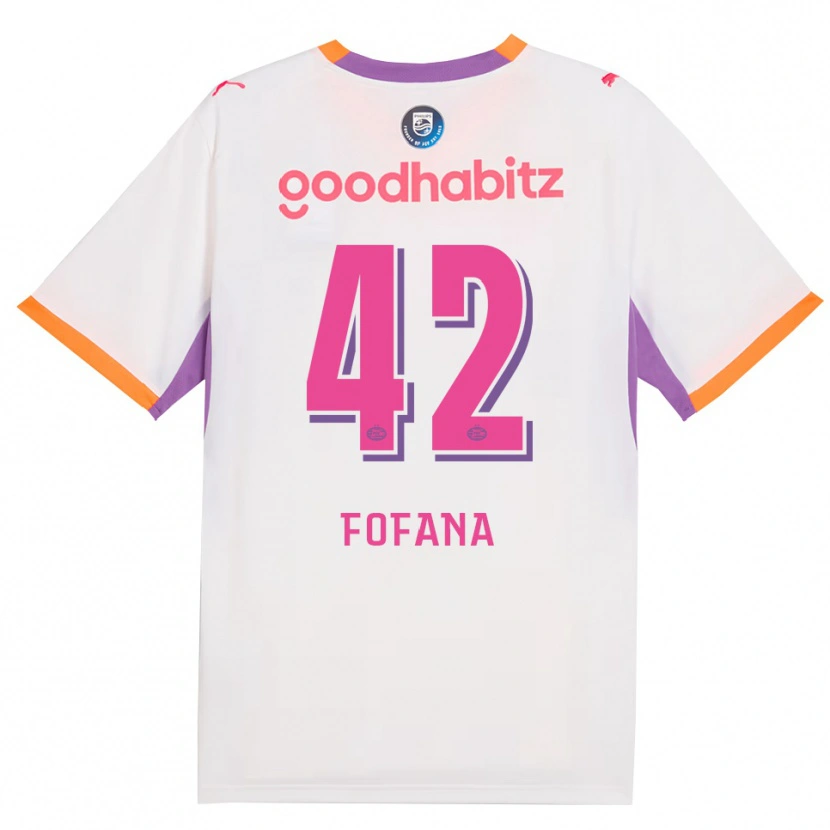 Danxen Kobiety Fode Fofana #42 Biały Fioletowy Pomarańczowy Wyjazdowa Koszulka 2026/27 Koszulki Klubowe