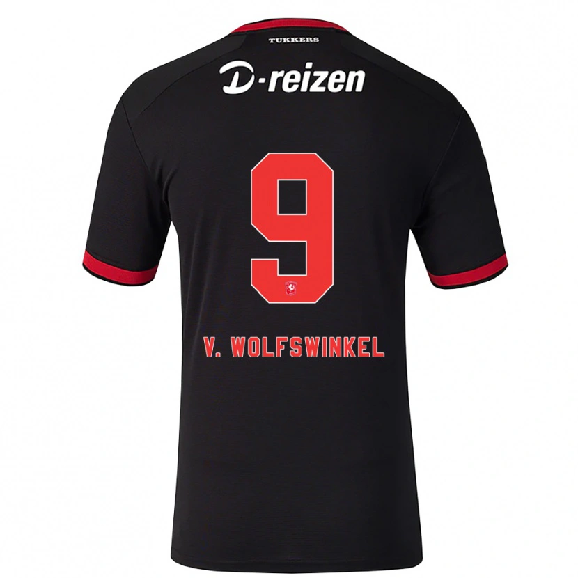 Danxen Kobiety Ricky Van Wolfswinkel #9 Czerwony Biały Czarny Wyjazdowa Koszulka 2026/27 Koszulki Klubowe