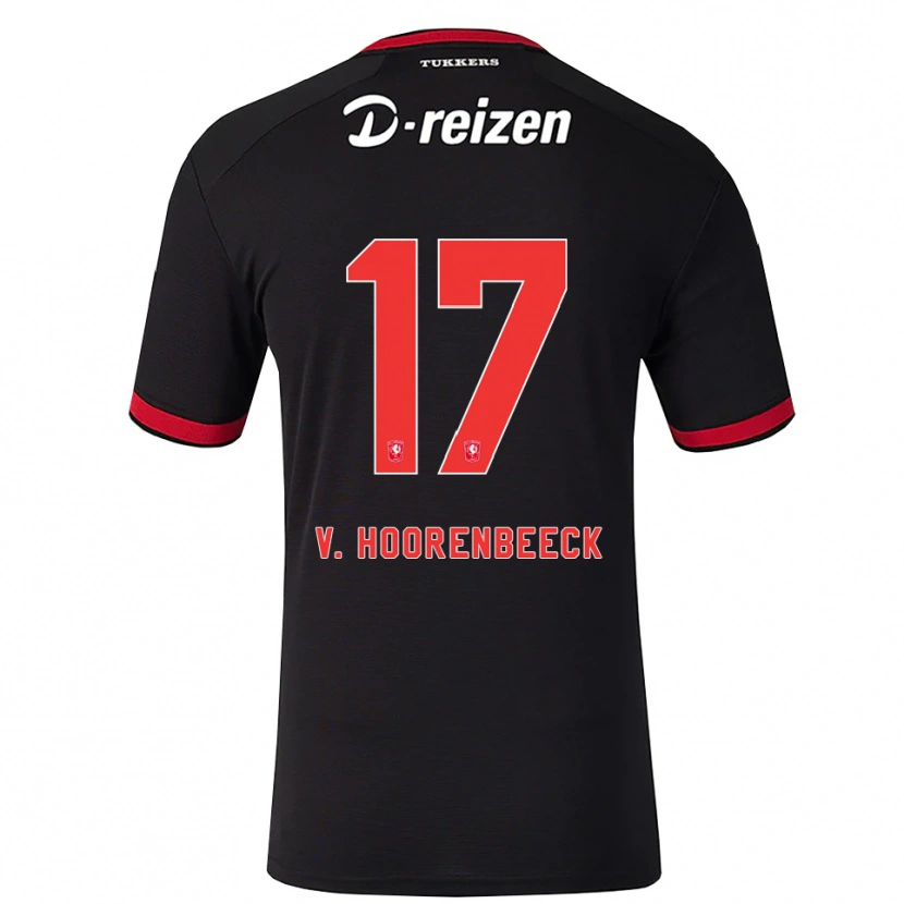Danxen Kobiety Alec Van Hoorenbeeck #17 Czerwony Biały Czarny Wyjazdowa Koszulka 2026/27 Koszulki Klubowe