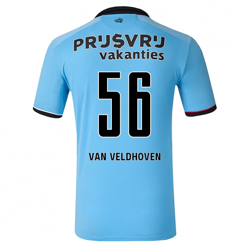Danxen Kobiety Kars Van Veldhoven #56 Głęboki Niebieski Czarny Czerwony Wyjazdowa Koszulka 2026/27 Koszulki Klubowe