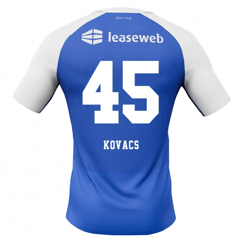 Danxen Kobiety Bendegúz Kovács #45 Niebieski Królewski Czerwony Biały Wyjazdowa Koszulka 2026/27 Koszulki Klubowe