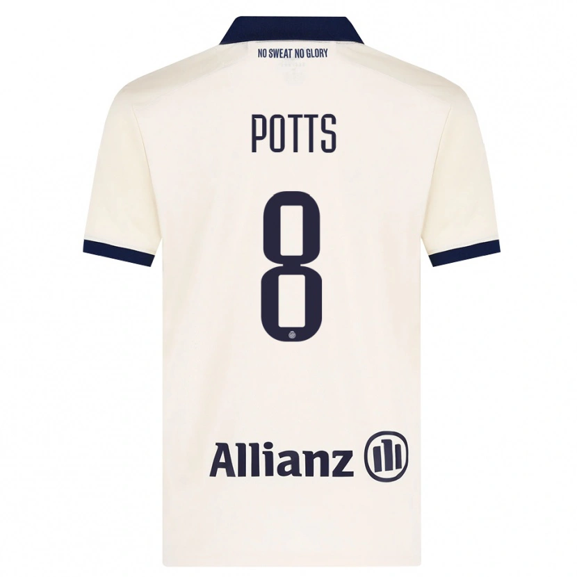 Danxen Kobiety Freddie Potts #8 Beżowy Czarny Wyjazdowa Koszulka 2026/27 Koszulki Klubowe